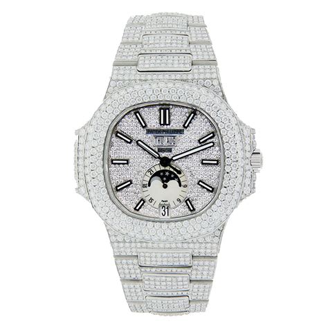 iced out patek philippe price|patek philippe nautilus diamond bezel.